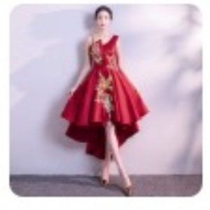 Red Qi Pao Dress Modern from Etsy - A Line High Low Dress